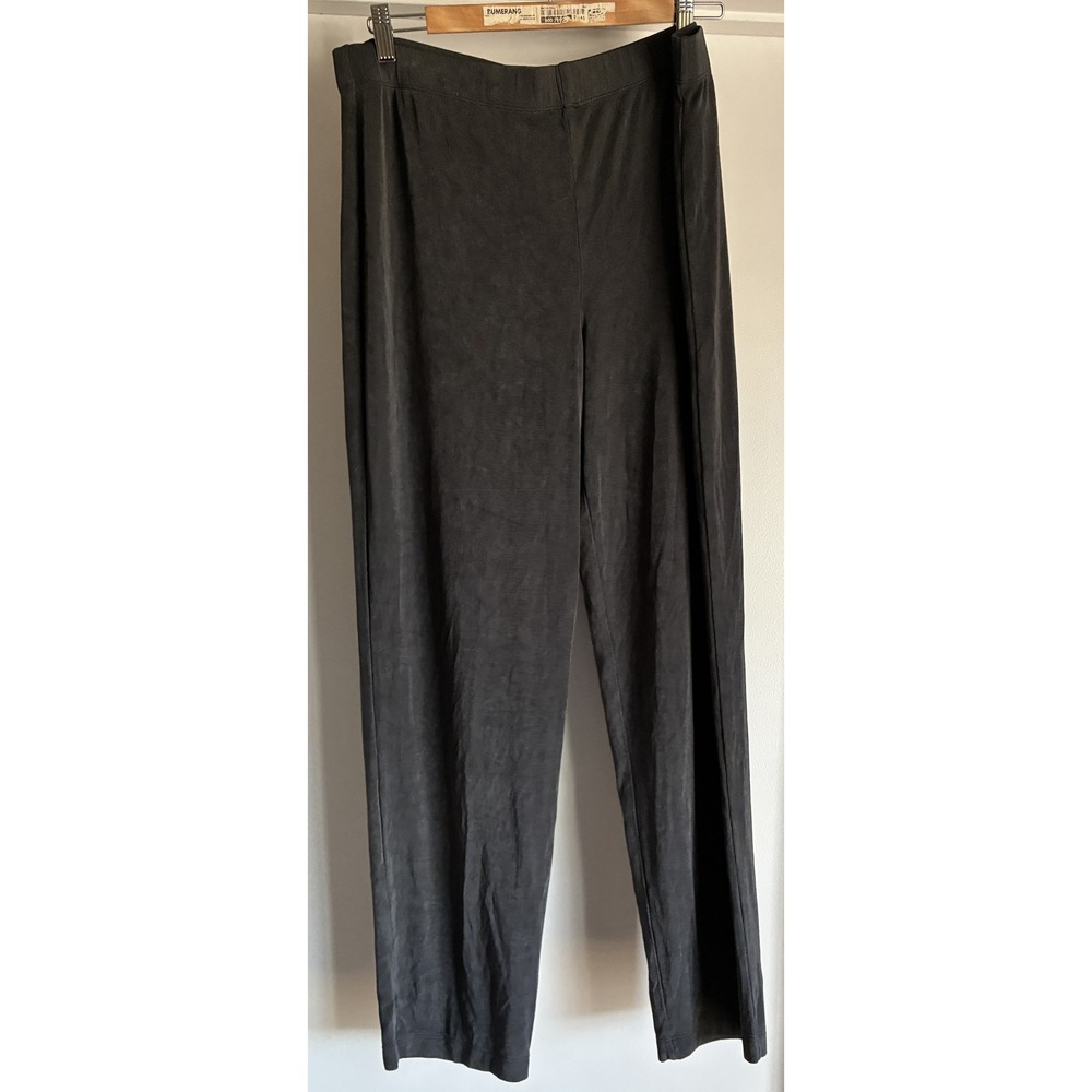 Travelers by Chico's Pants Size 2 Charcoal Solid Casual Straight Trousers Slacks